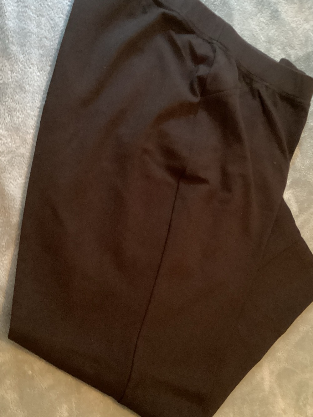 Roaman's Black Wide Leg Pull-On Pants Heavy Knit
